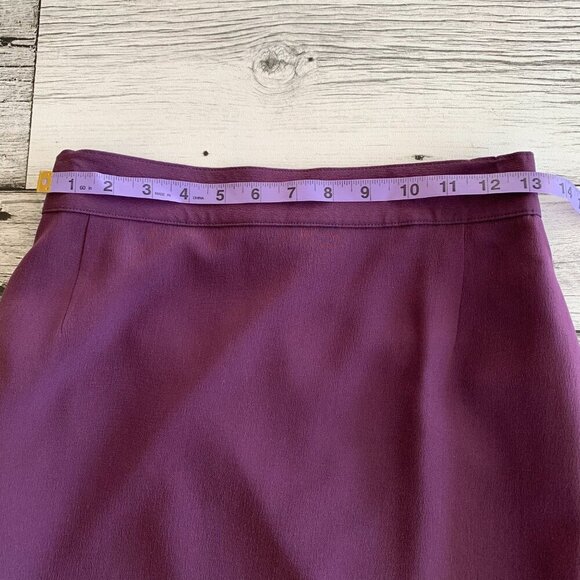Vintage Peter Nygard Purple 100% Silk Pencil Skirt - Picture 9 of 11